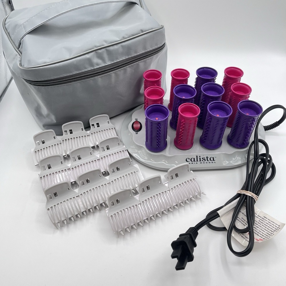 Calista Tools Ion Hot Rollers Short Length Pouch Set Of 12 & Clips Tested Works